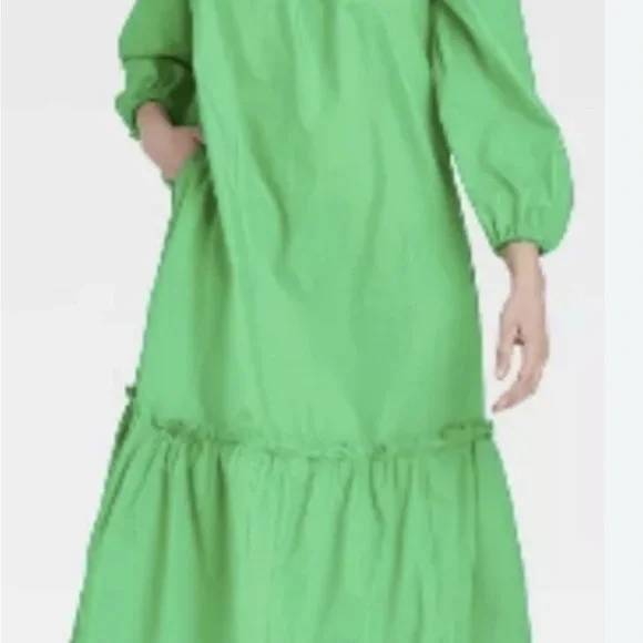 Who What Wear‎ Women’s Enchanted Emerald Green Off the Shoulder Midi Dress XS - Picture 9 of 9